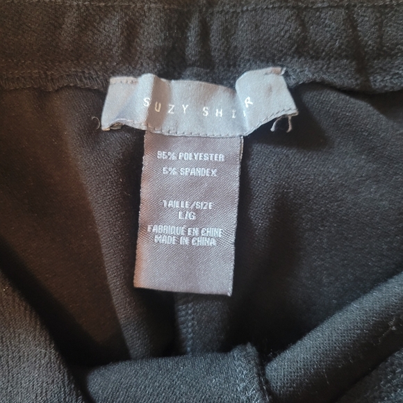 Suzy Shier Black Wide-Leg Cropped Pants with Button Detail L - Picture 4 of 4